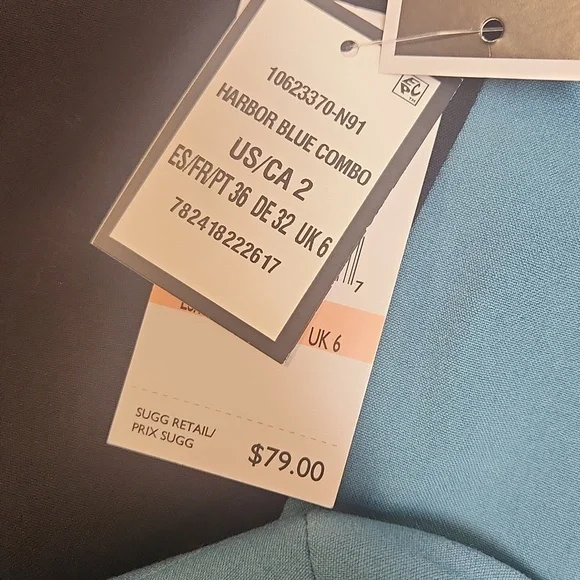 NWT Nine West Light Blue Satin Lined Blazer W Matching Skirt Set, Size 2 - Picture 10 of 11